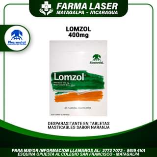 LOMZOL 400MG X 24 TABLETAS MASTICABLES SABOR NARANJA