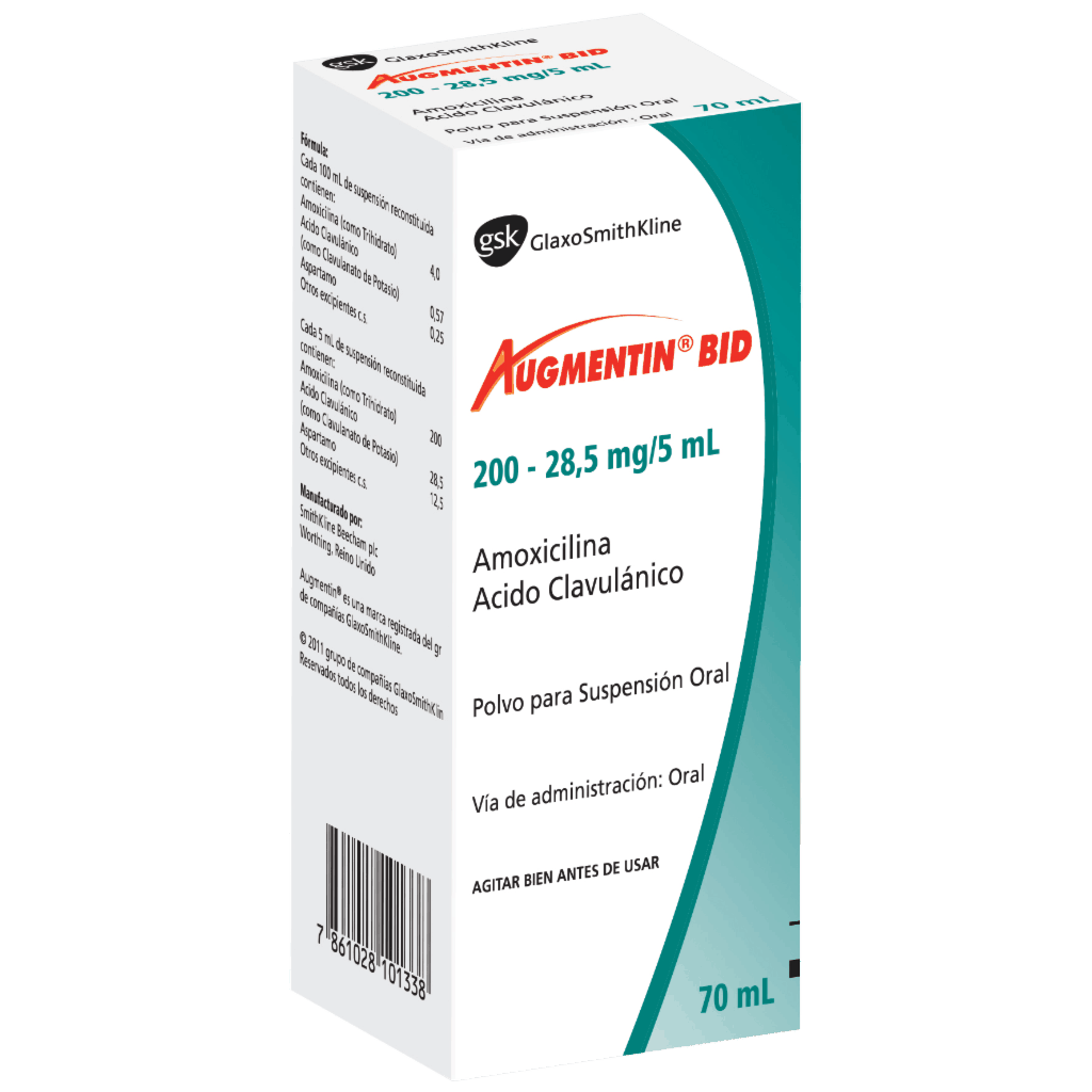AUGMENTIN BID 200/28.5 MG SUSPENSION X 70 ML