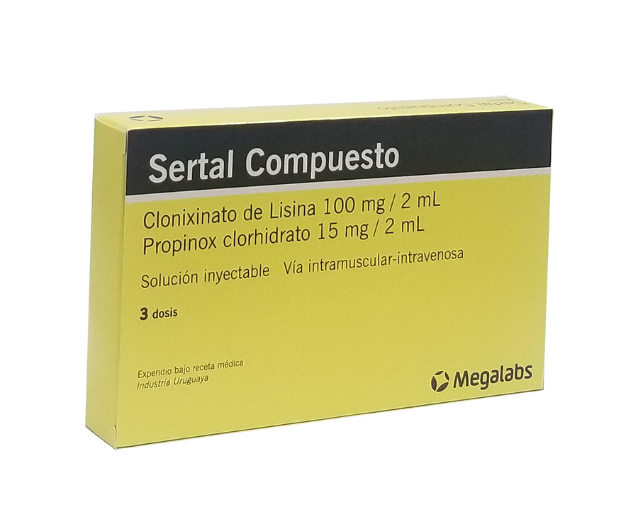 SERTAL COMPUESTO 100/15MG 2 ML X 3 DOSIS