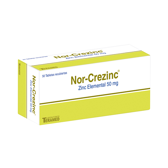 NOR CREZINC 50MG X 50 TABLETAS